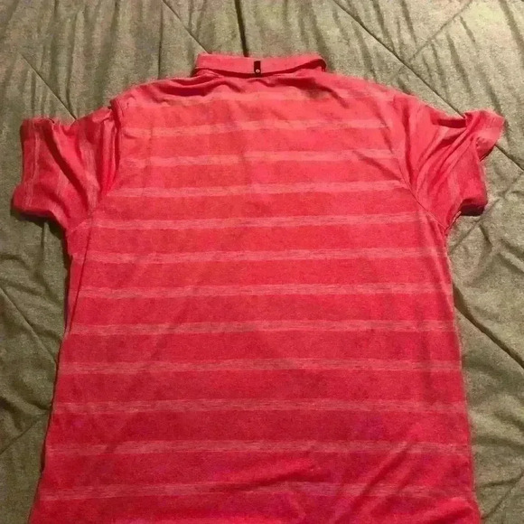 PUMA Pink Striped Performance Material Golf Polo‎ Shirt NWOT - Picture 6 of 7